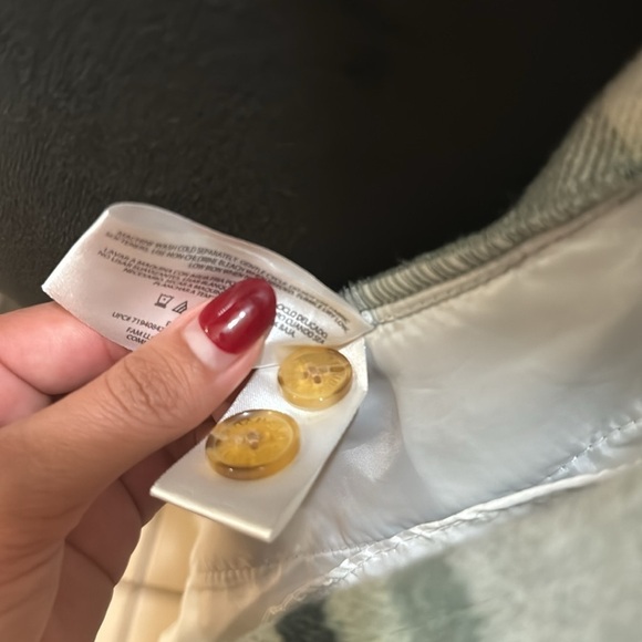 Banana Republic Sage Green and white plaid size S coat!! - Picture 8 of 10